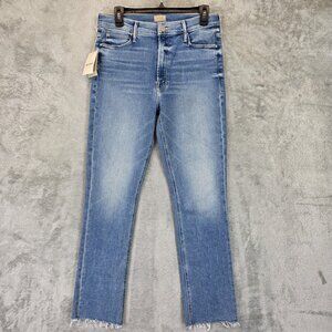 Mother Jeans Womens 31 Mid Rise Dazzler Ankle Fray Stretch Riding Cliffside
